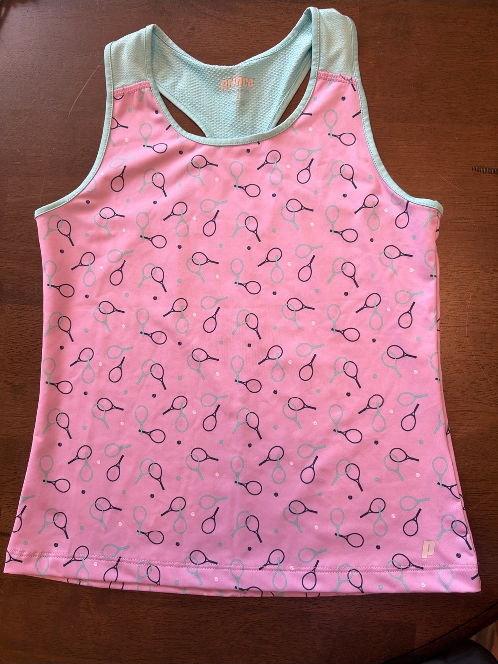 NWOT Prince Girls Size M Purple Tennis Racket Print Racerback Tank